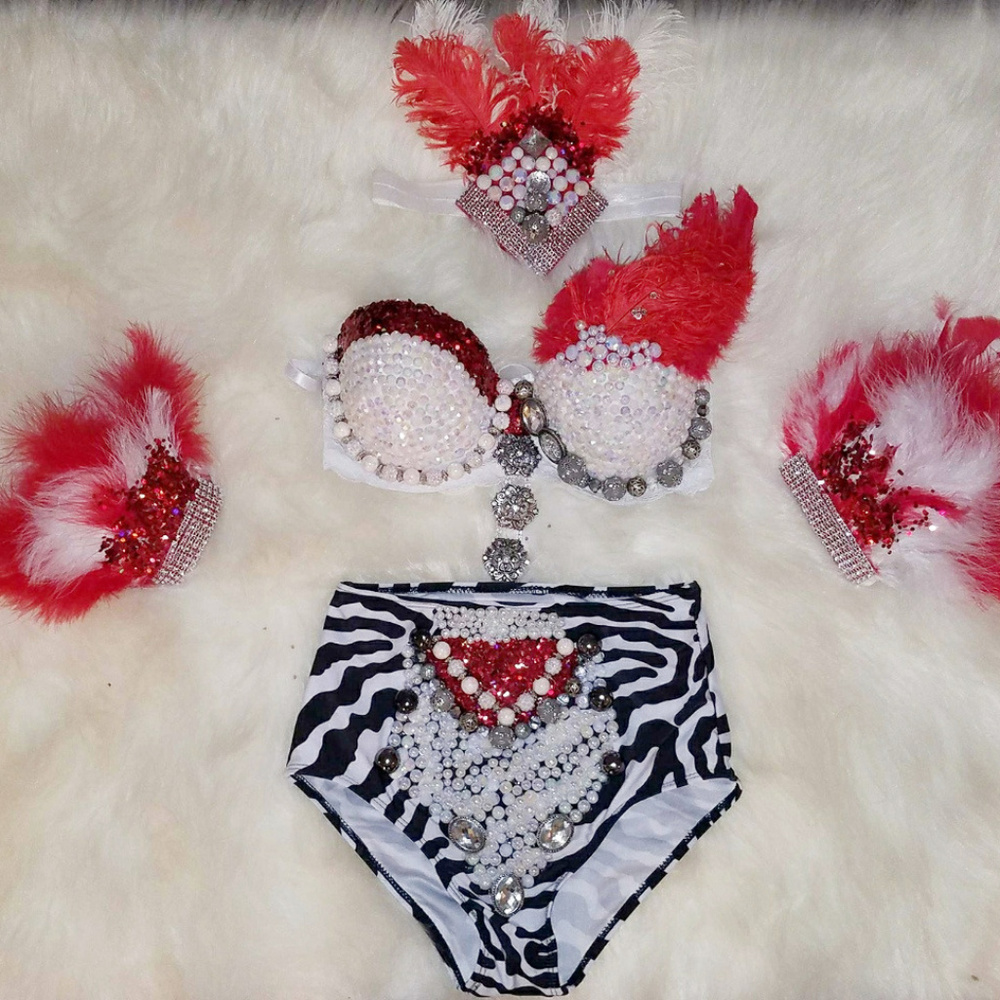 3 piece ,Rave bra,Diamond Rave Outfit - Picture 4 of 5